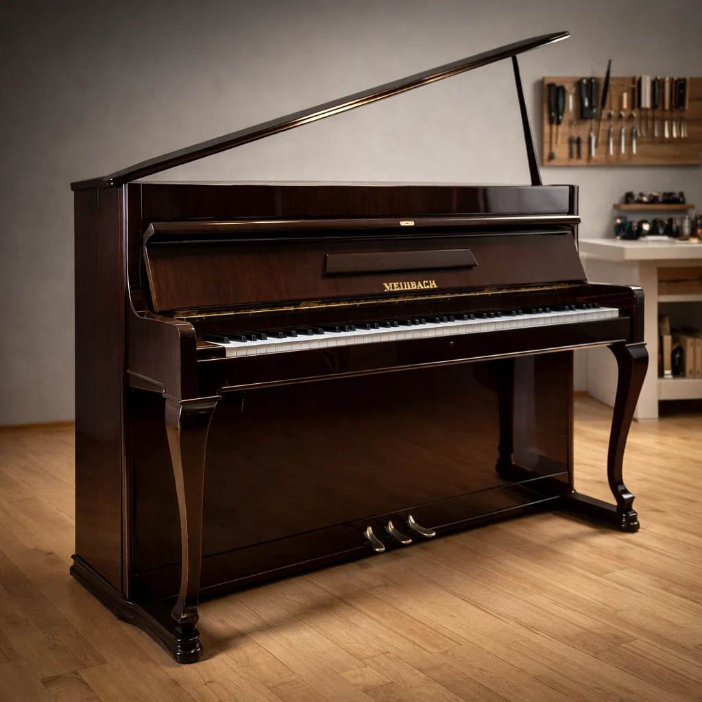 Piano droit en bois dans un atelier